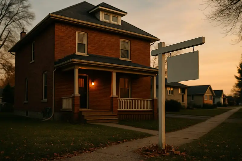 A Brantford home with a for sale sign coming down without a sold sticker